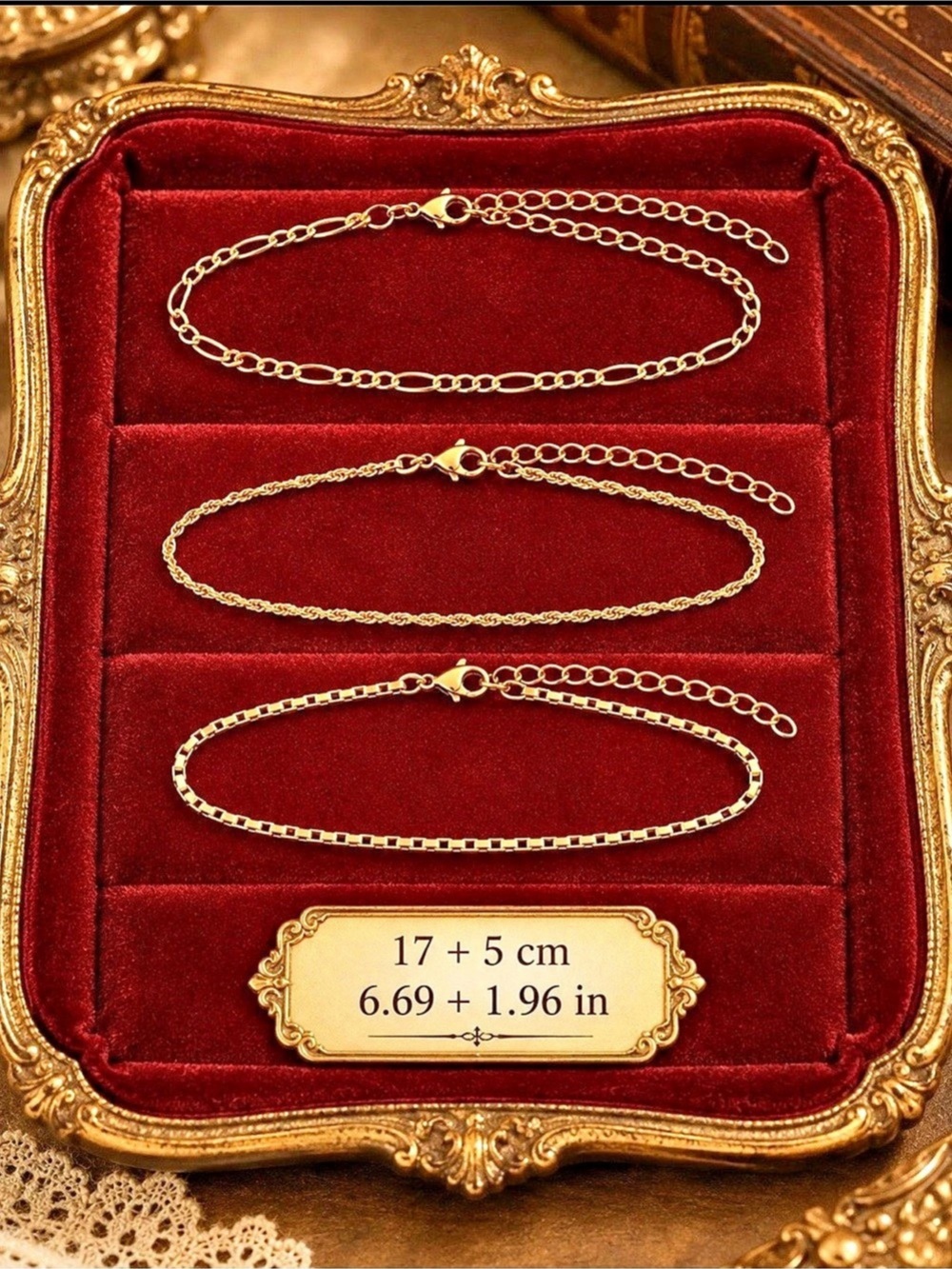 💎Paloma 3-Piece Gold Bracelet Set NWT-Stainlees Slteel, 18K